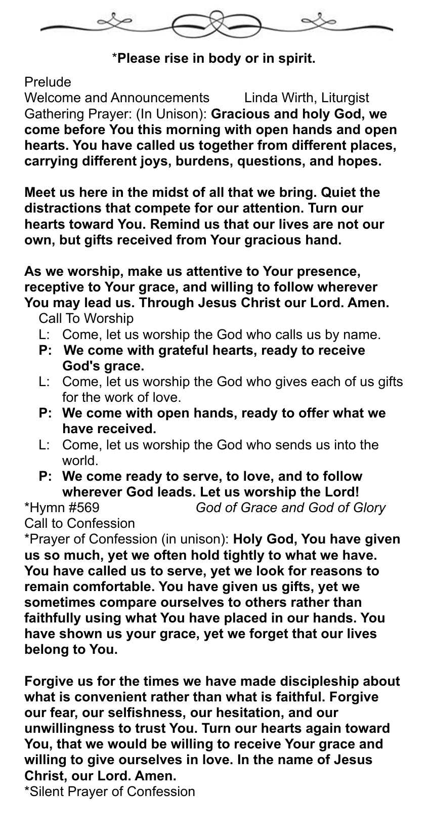 Welcome and Announcements - Sunday, September 27, 2026