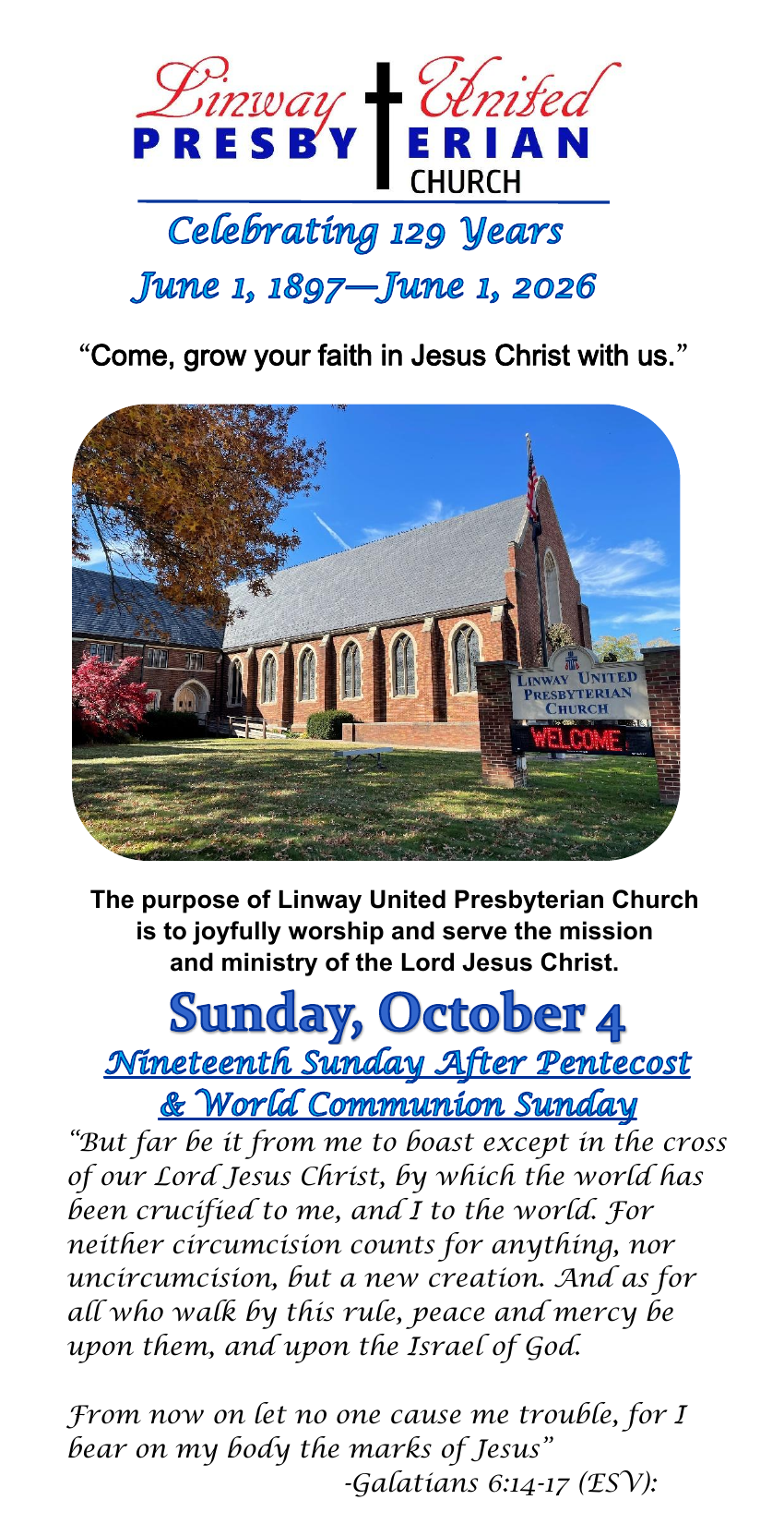 Church Cover - Sunday, October 04, 2026