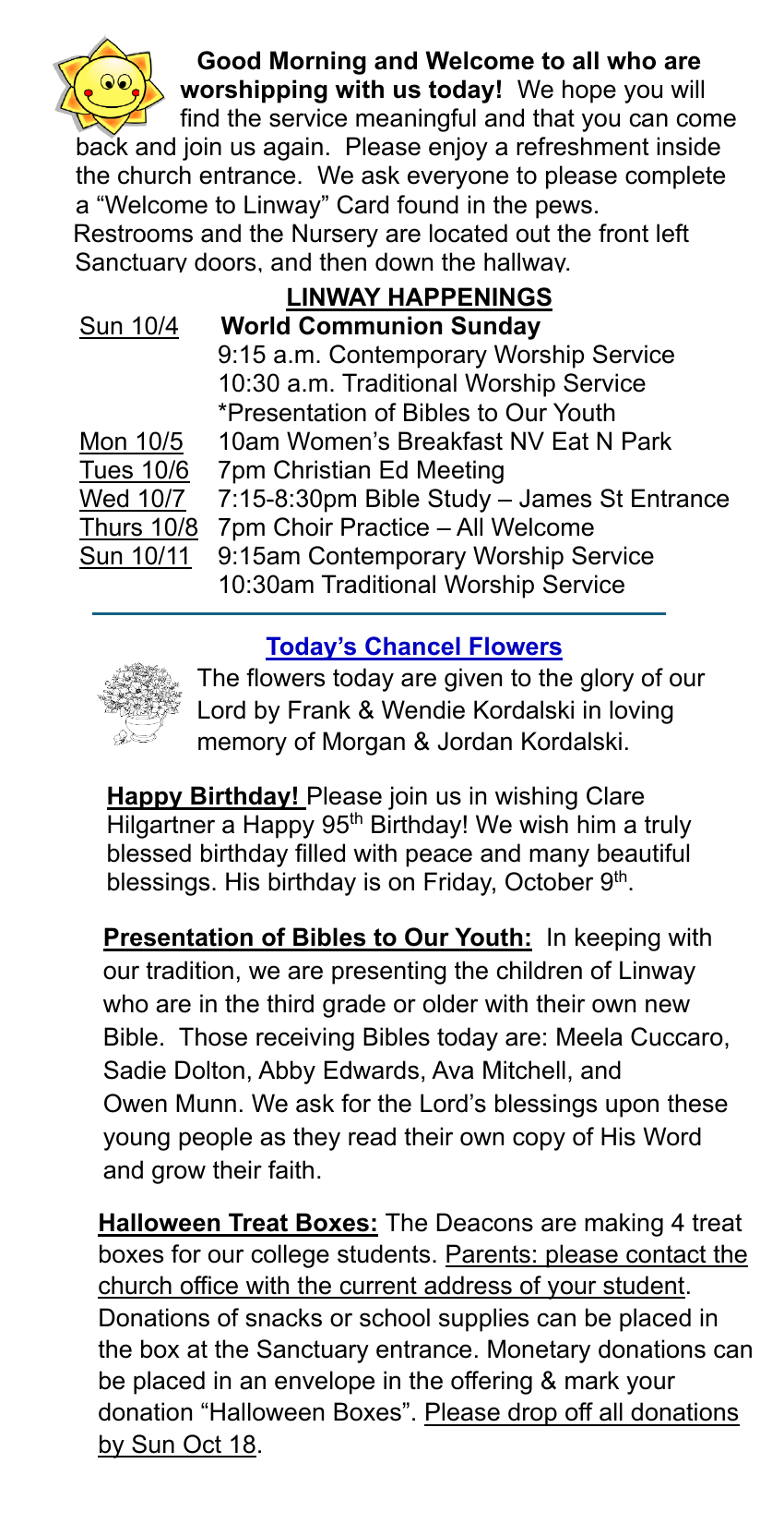 Linway Happenings - Sunday, October 04, 2026