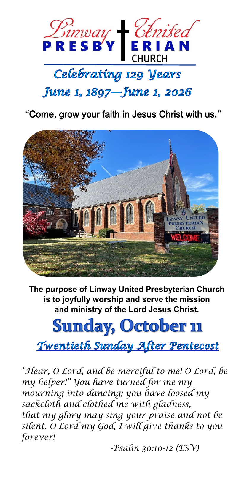 Church Cover - Sunday, October 11, 2026
