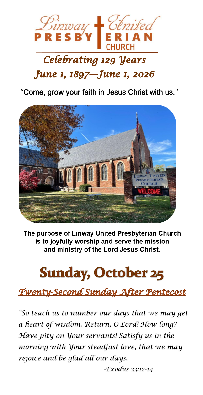 Church Cover - Sunday, October 25, 2026