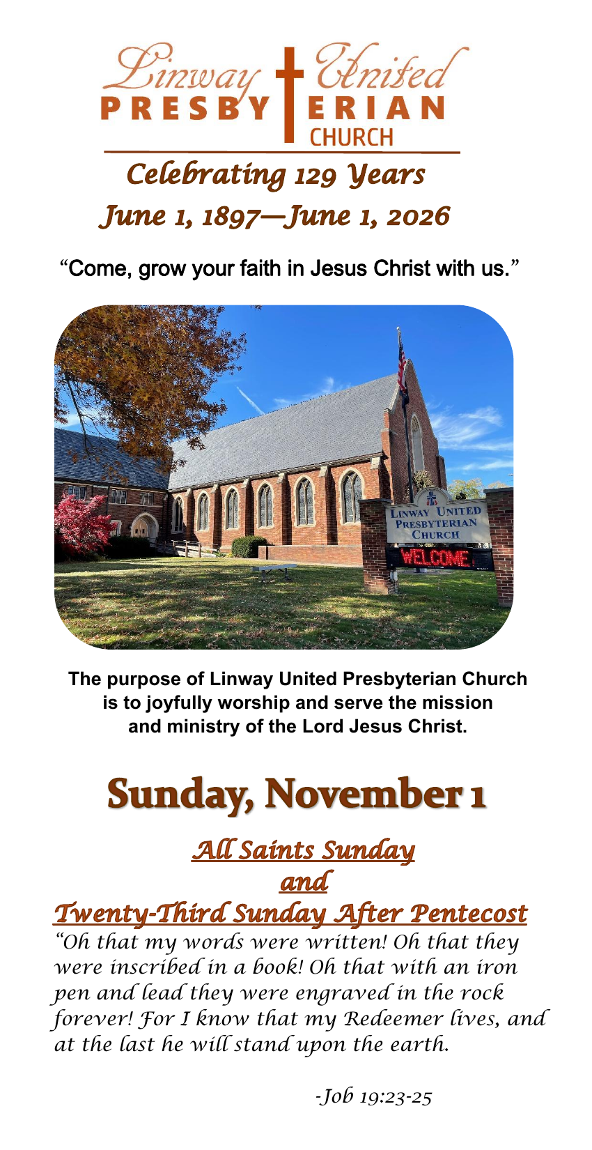 Church Cover - Sunday, November 1, 2026